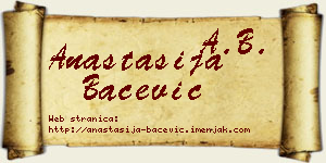 Anastasija Bačević vizit kartica